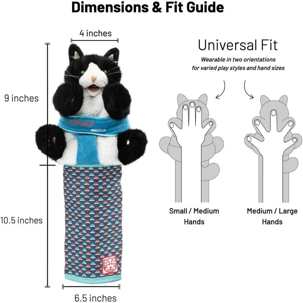 CATSUMO Cat Wrestling Glove Puppet Play Toy Kitty Durable Hand Mitt w/Catnip